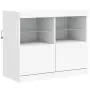 Credenza con Luci LED Bianca 283x37x67 cm