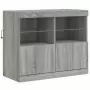 Credenza con Luci LED Grigio Sonoma 202x37x67 cm