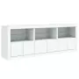 Credenza con Luci LED Bianca 181,5x37x67 cm