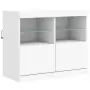 Credenza con Luci LED Bianca 202x37x67 cm