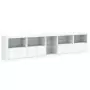 Credenza con Luci LED Bianca 283x37x67 cm