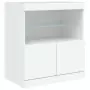 Credenza con Luci LED Bianca 283x37x67 cm