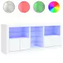 Credenza con Luci LED Bianca 181,5x37x67 cm