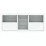 Credenza con Luci LED Bianca 181,5x37x67 cm