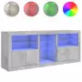 Credenza con Luci LED Grigio Cemento 181,5x37x67 cm