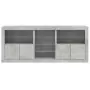 Credenza con Luci LED Grigio Cemento 181,5x37x67 cm