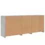 Credenza con Luci LED Grigio Cemento 181,5x37x67 cm