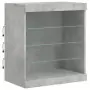 Credenza con Luci LED Grigio Cemento 181,5x37x67 cm