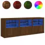 Credenza con Luci LED Rovere Marrone 181,5x37x67 cm