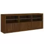 Credenza con Luci LED Rovere Marrone 181,5x37x67 cm