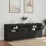 Credenza con Luci LED Nera 181,5x37x67 cm