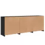 Credenza con Luci LED Nera 181,5x37x67 cm