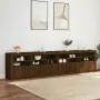 Credenza con Luci LED Rovere Marrone 283x37x67 cm