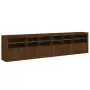 Credenza con Luci LED Rovere Marrone 283x37x67 cm