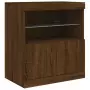 Credenza con Luci LED Rovere Marrone 283x37x67 cm