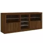 Credenza con Luci LED Rovere Marrone 181,5x37x67 cm