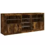 Credenza con Luci LED Rovere Fumo 181,5x37x67 cm