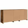 Credenza con Luci LED Rovere Fumo 181,5x37x67 cm