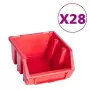 Kit Contenitori 141 pz con Pannelli a Parete Rosso e Nero