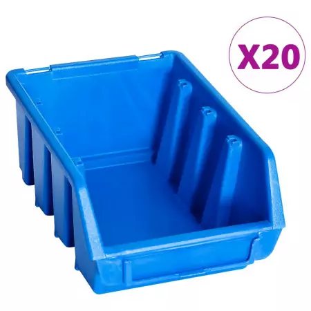 Contenitori Impilabili 20 pz Blu in Plastica