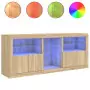 Credenza con Luci LED Rovere Sonoma 162x37x67 cm