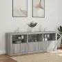 Credenza con Luci LED Grigio Sonoma 181,5x37x67 cm