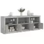 Credenza con Luci LED Grigio Cemento 181,5x37x67 cm