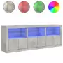 Credenza con Luci LED Grigio Cemento 181,5x37x67 cm