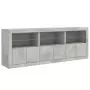 Credenza con Luci LED Grigio Cemento 181,5x37x67 cm