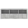 Credenza con Luci LED Grigio Cemento 181,5x37x67 cm