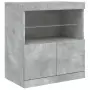 Credenza con Luci LED Grigio Cemento 181,5x37x67 cm