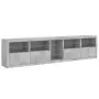 Credenza con Luci LED Grigio Cemento 283x37x67 cm