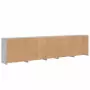 Credenza con Luci LED Grigio Cemento 283x37x67 cm