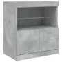 Credenza con Luci LED Grigio Cemento 283x37x67 cm