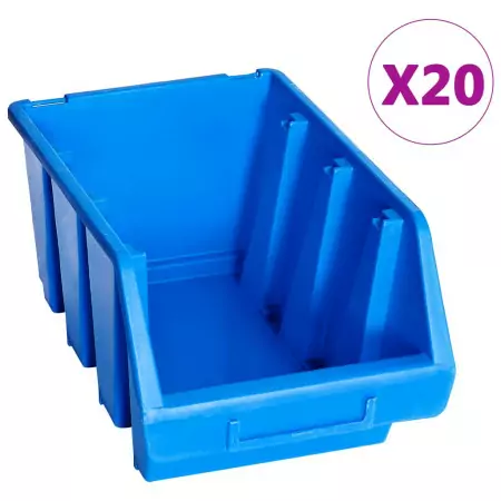 Contenitori Impilabili 20 pz Blu in Plastica