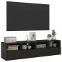 Mobili TV a Parete 2pz Neri 60x30x30 cm in Legno Multistrato