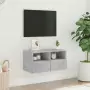 Mobile TV a Parete Grigio Cemento 60x30x30 cm Legno Multistrato