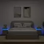 Comodini con Luci LED 2pz Grigio Cemento 35x39x55 cm