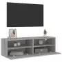 Mobile TV a Parete Grigio Sonoma 100x30x30 cm Legno Multistrato