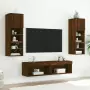 Mobile Porta TV con Luci LED Rovere Marrone 60x30x30 cm