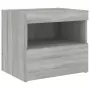 Comodini con Luci LED 2pz Grigio Sonoma 50x40x45 cm