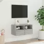 Mobile TV a Parete Grigio Sonoma 60x30x30 cm Legno Multistrato