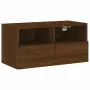 Mobile TV a Parete Rovere Marrone 60x30x30 cm Legno Multistrato