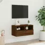 Mobile TV a Parete Rovere Marrone 60x30x30 cm Legno Multistrato