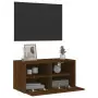 Mobile TV a Parete Rovere Marrone 60x30x30 cm Legno Multistrato