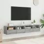 Mobili TV Parete 2pz Grigio Sonoma 80x30x30cm Legno Multistrato