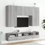 Mobili TV Muro 2pz Grigio Sonoma 100x30x30 cm Legno Multistrato