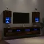 Mobili Porta TV con Luci LED 2 pz Rovere Fumo 30,5x30x60 cm
