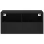 Mobile TV a Parete Nero 60x30x30 cm in Legno Multistrato