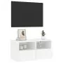 Mobile TV a Parete Bianco 60x30x30 cm in Legno Multistrato